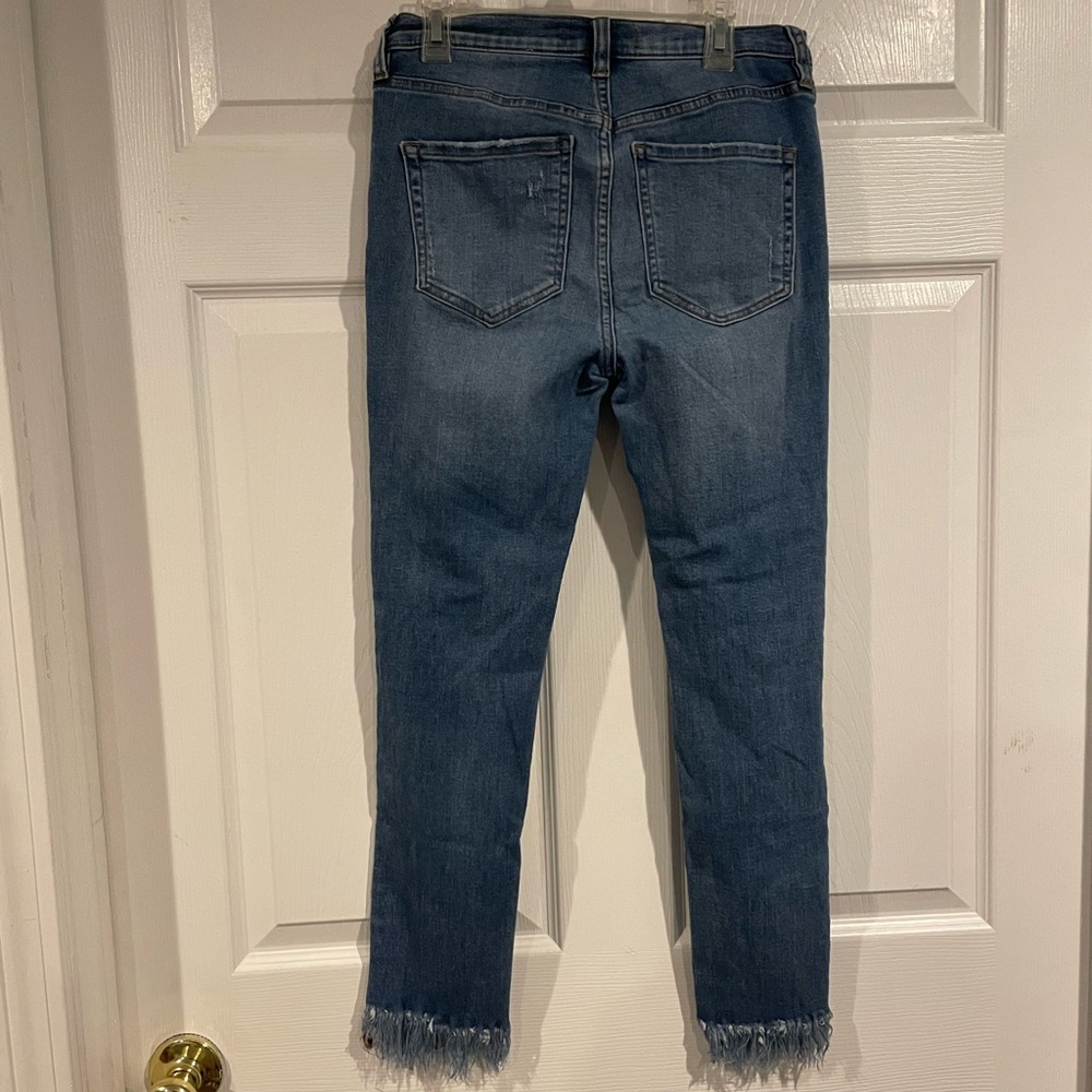 Free People Frayed Hem Distressed Skinny Jeans - Picture 6 of 8